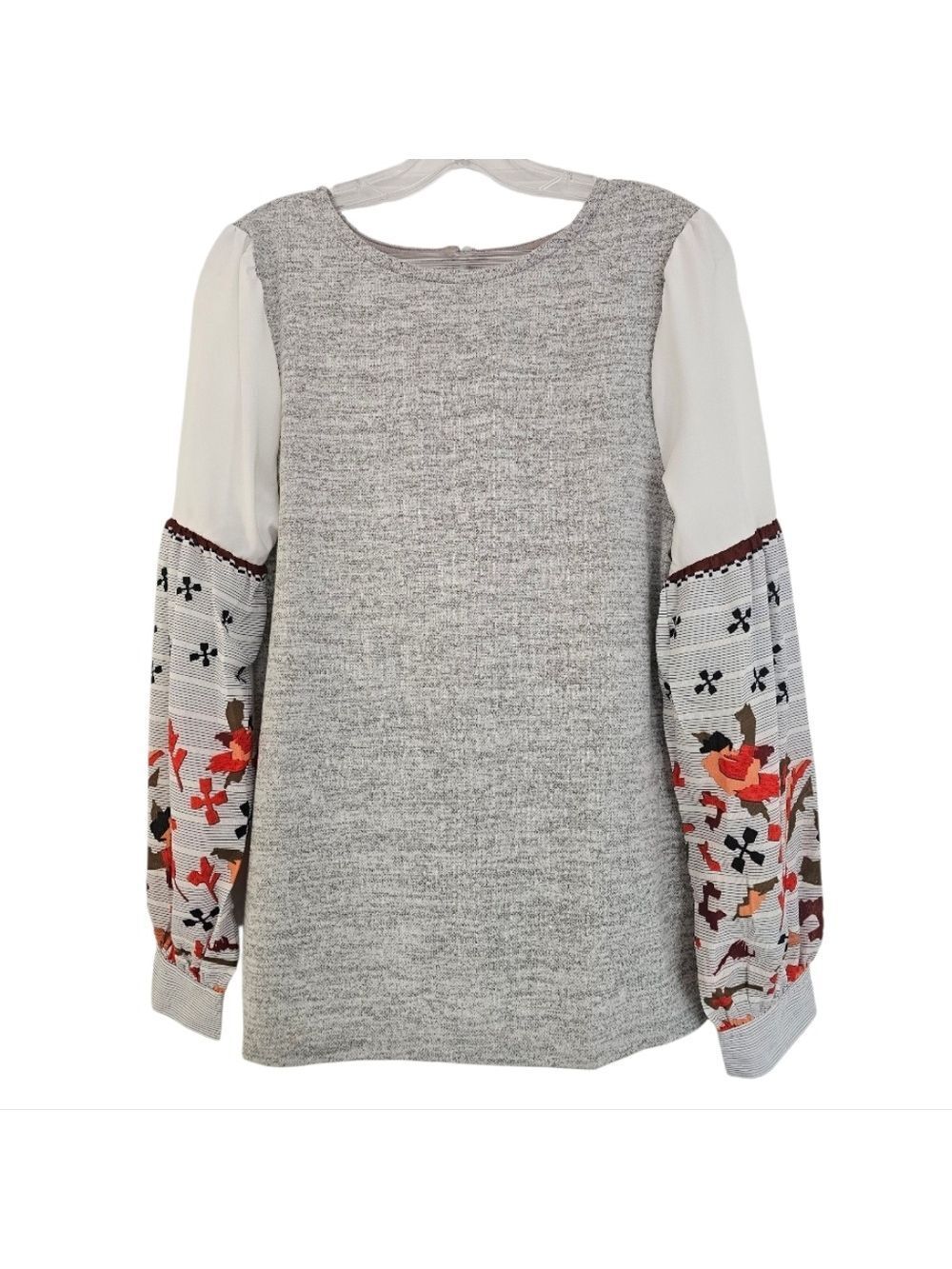 TRÏBE Boho Long Sleeve Gray Sweatshirt Size XL NWT